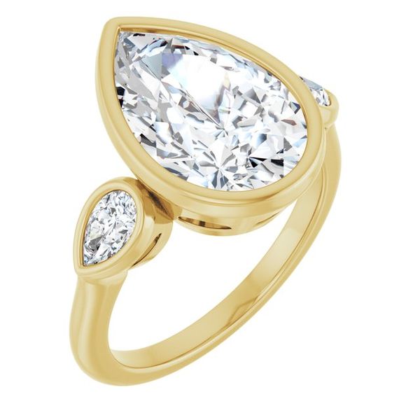 Bezel-Set Three-Stone Engagement Ring
