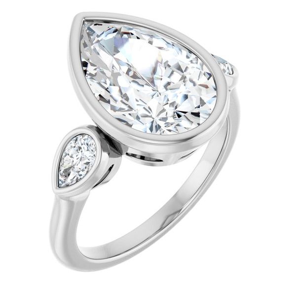 Bezel-Set Three-Stone Engagement Ring