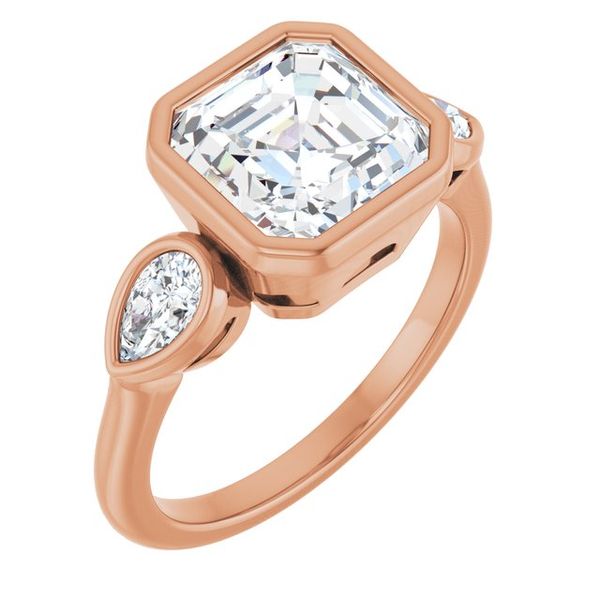 Bezel-Set Three-Stone Engagement Ring