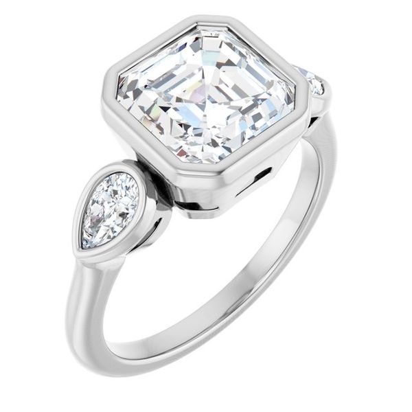 Bezel-Set Three-Stone Engagement Ring