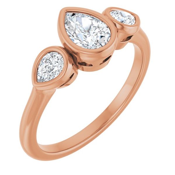 Bezel-Set Three-Stone Engagement Ring