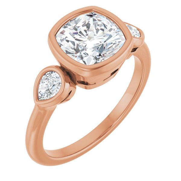 Bezel-Set Three-Stone Engagement Ring