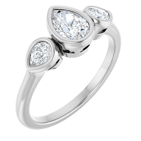 Bezel-Set Three-Stone Engagement Ring