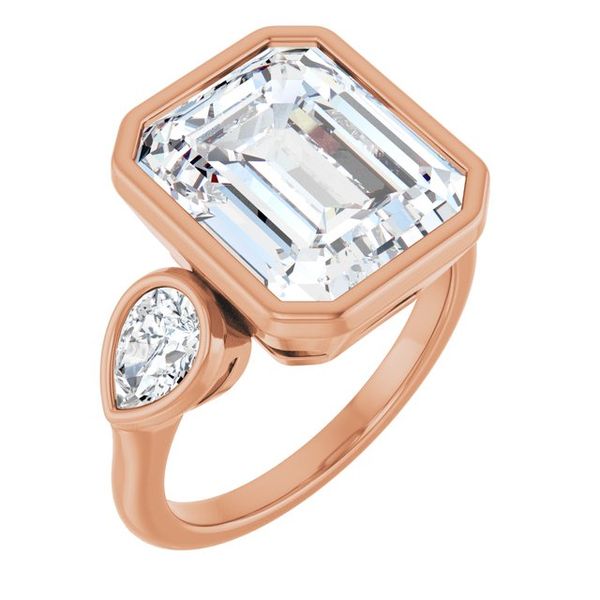 Bezel-Set Three-Stone Engagement Ring