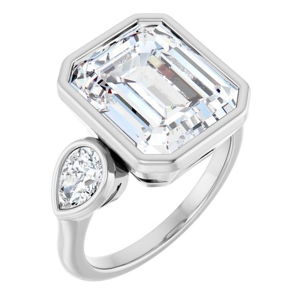 Bezel-Set Three-Stone Engagement Ring
