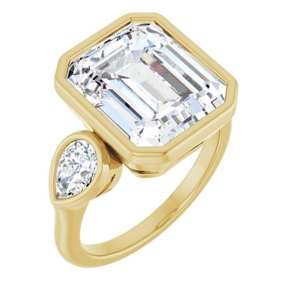 Bezel-Set Three-Stone Engagement Ring