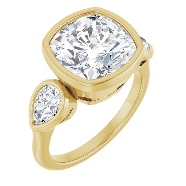 Bezel-Set Three-Stone Engagement Ring