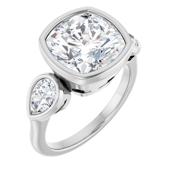 Bezel-Set Three-Stone Engagement Ring