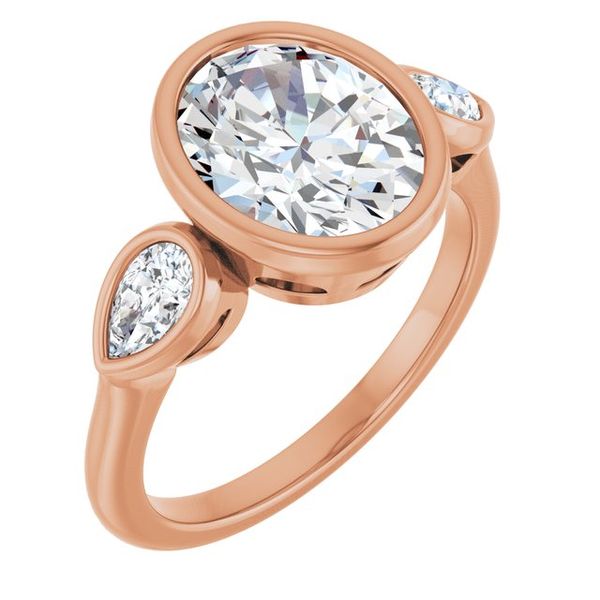 Bezel-Set Three-Stone Engagement Ring