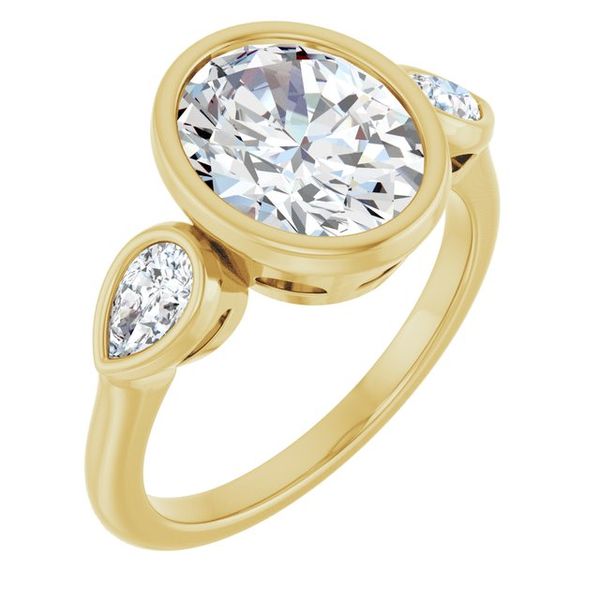 Bezel-Set Three-Stone Engagement Ring