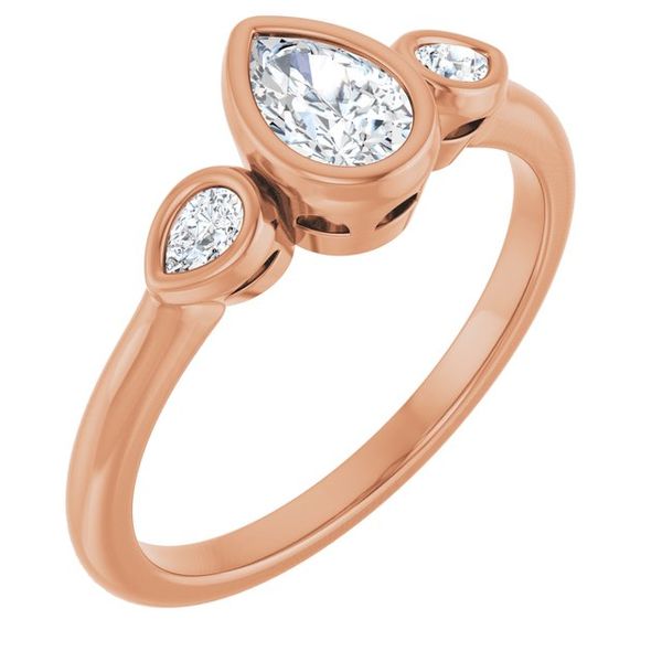 Bezel-Set Three-Stone Engagement Ring