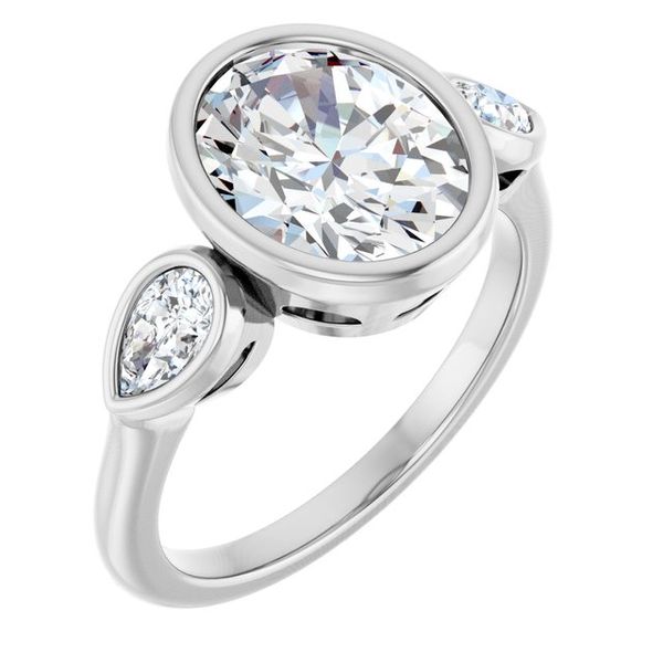 Bezel-Set Three-Stone Engagement Ring