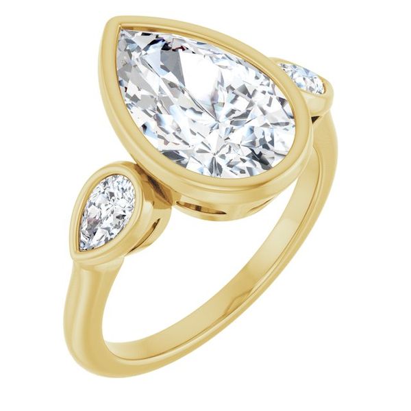 Bezel-Set Three-Stone Engagement Ring