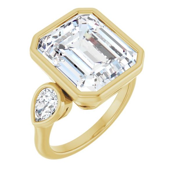 Bezel-Set Three-Stone Engagement Ring