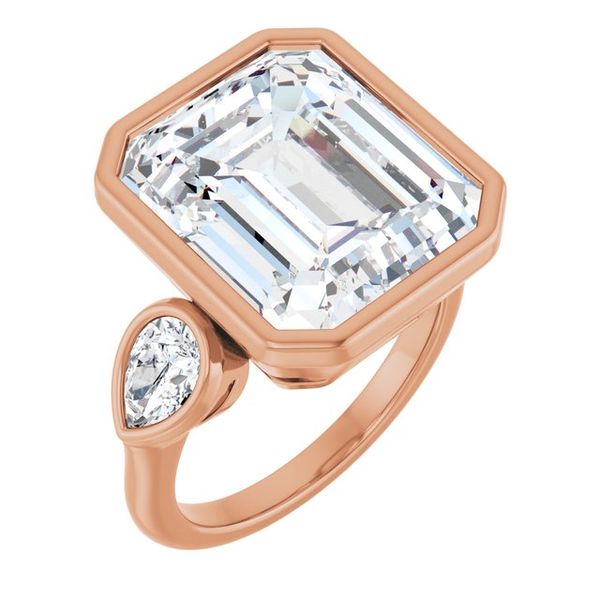 Bezel-Set Three-Stone Engagement Ring