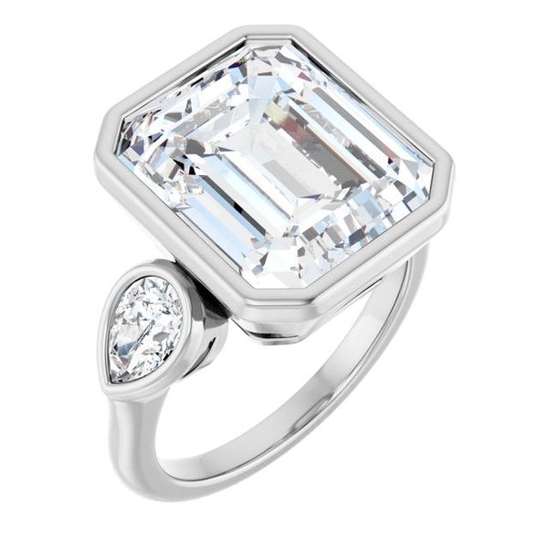 Bezel-Set Three-Stone Engagement Ring