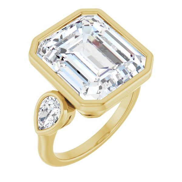 Bezel-Set Three-Stone Engagement Ring