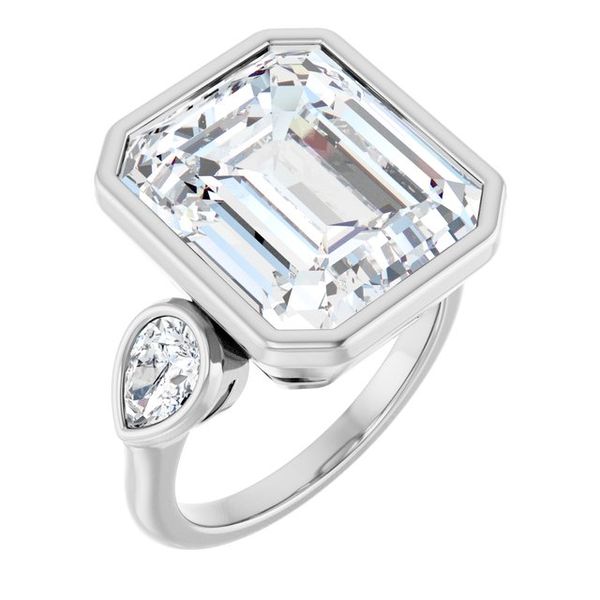 Bezel-Set Three-Stone Engagement Ring