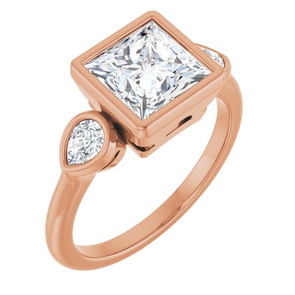 Bezel-Set Three-Stone Engagement Ring