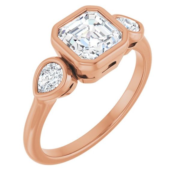 Bezel-Set Three-Stone Engagement Ring