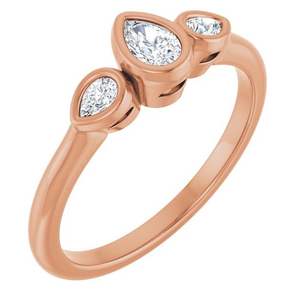 Bezel-Set Three-Stone Engagement Ring
