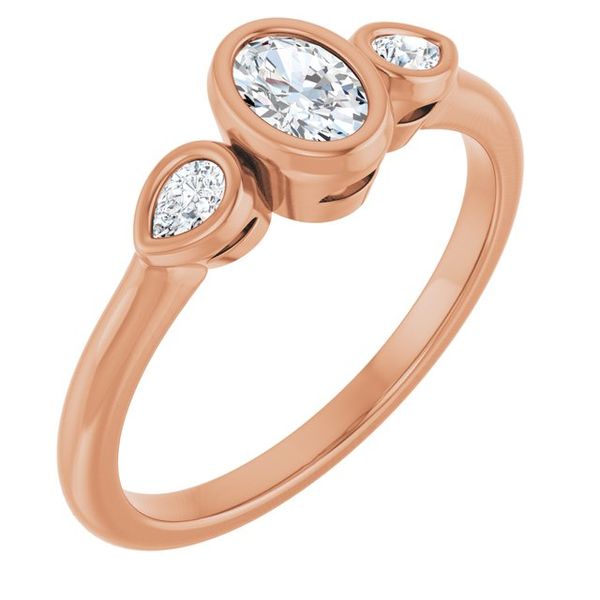 Bezel-Set Three-Stone Engagement Ring