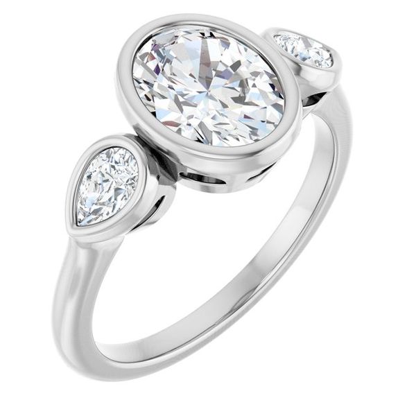 Bezel-Set Three-Stone Engagement Ring