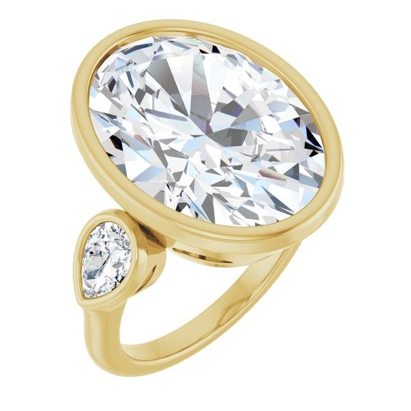 Bezel-Set Three-Stone Engagement Ring