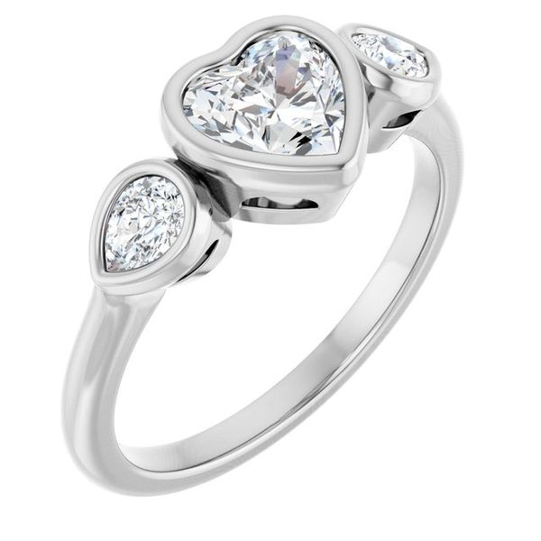 Bezel-Set Three-Stone Engagement Ring