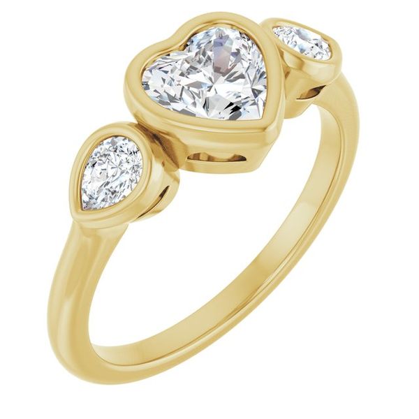 Bezel-Set Three-Stone Engagement Ring