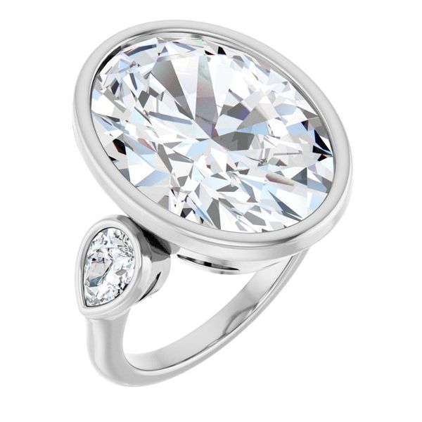 Bezel-Set Three-Stone Engagement Ring