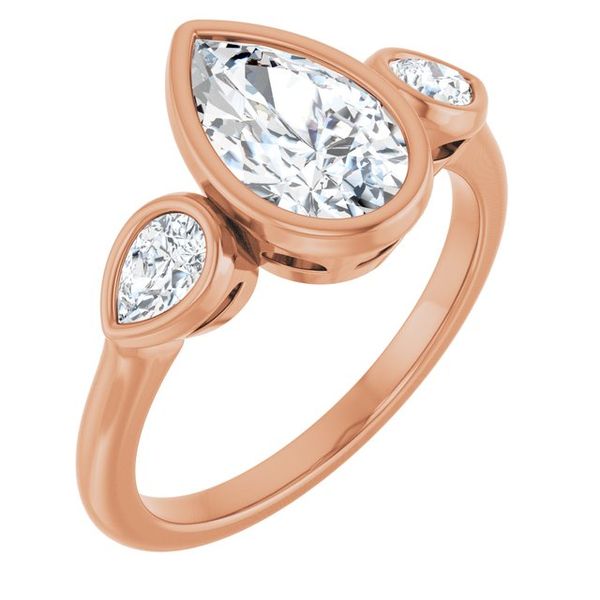 Bezel-Set Three-Stone Engagement Ring