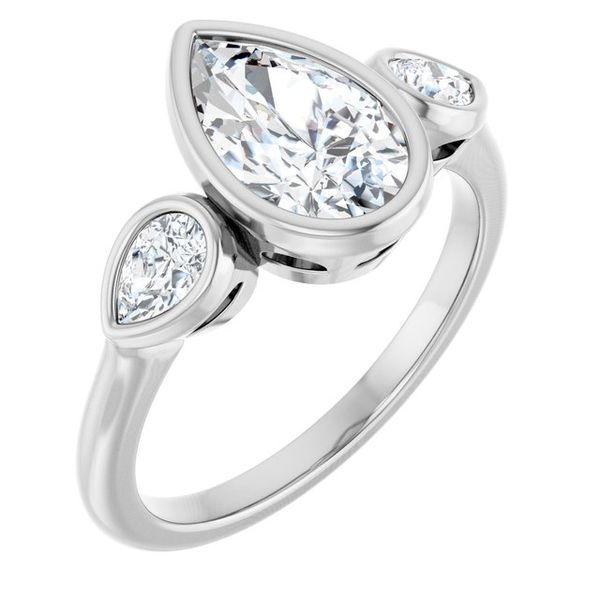 Bezel-Set Three-Stone Engagement Ring
