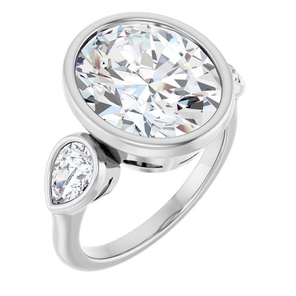 Bezel-Set Three-Stone Engagement Ring