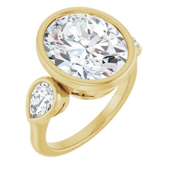 Bezel-Set Three-Stone Engagement Ring