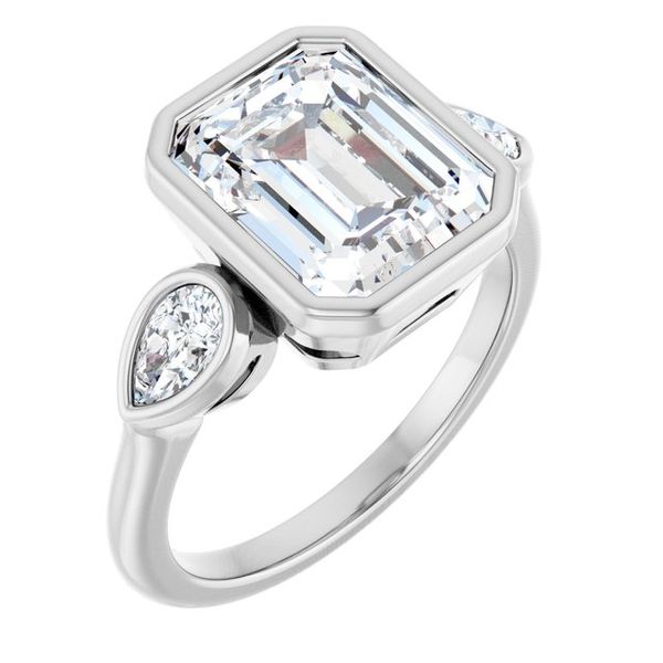 Bezel-Set Three-Stone Engagement Ring