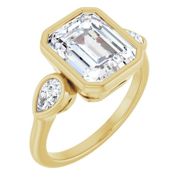 Bezel-Set Three-Stone Engagement Ring