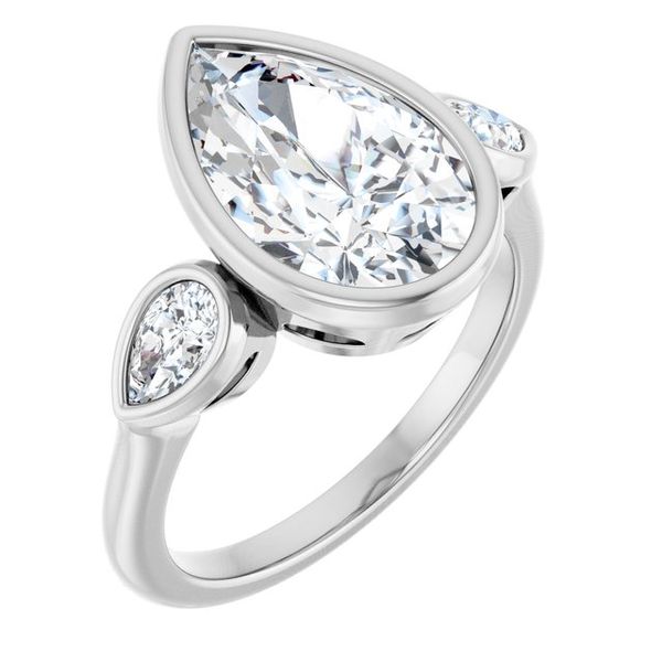 Bezel-Set Three-Stone Engagement Ring