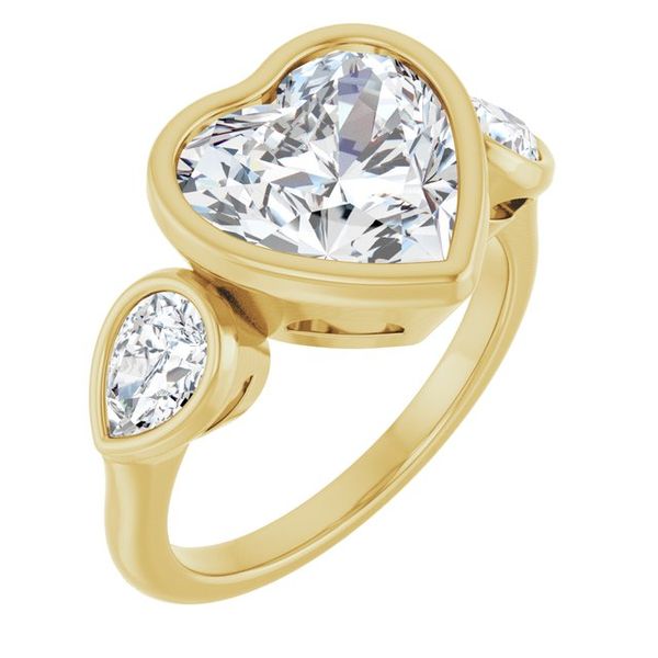 Bezel-Set Three-Stone Engagement Ring