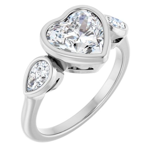 Bezel-Set Three-Stone Engagement Ring