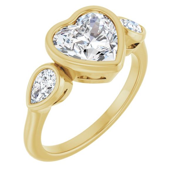 Bezel-Set Three-Stone Engagement Ring