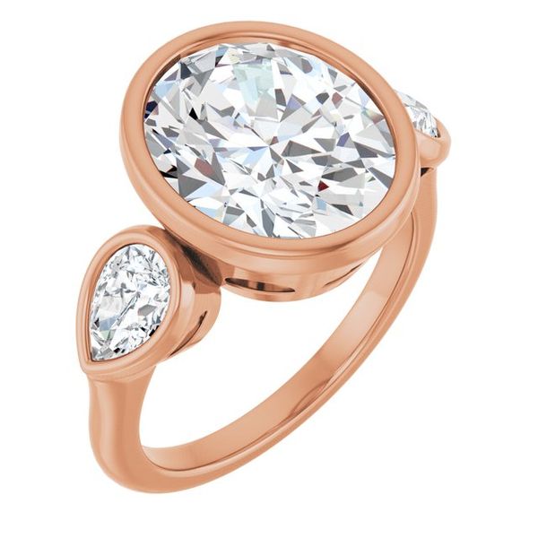 Bezel-Set Three-Stone Engagement Ring