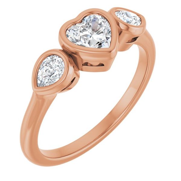 Bezel-Set Three-Stone Engagement Ring
