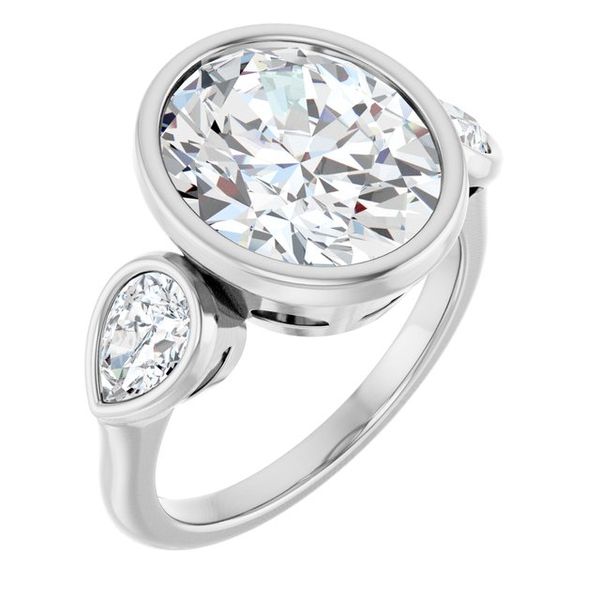 Bezel-Set Three-Stone Engagement Ring