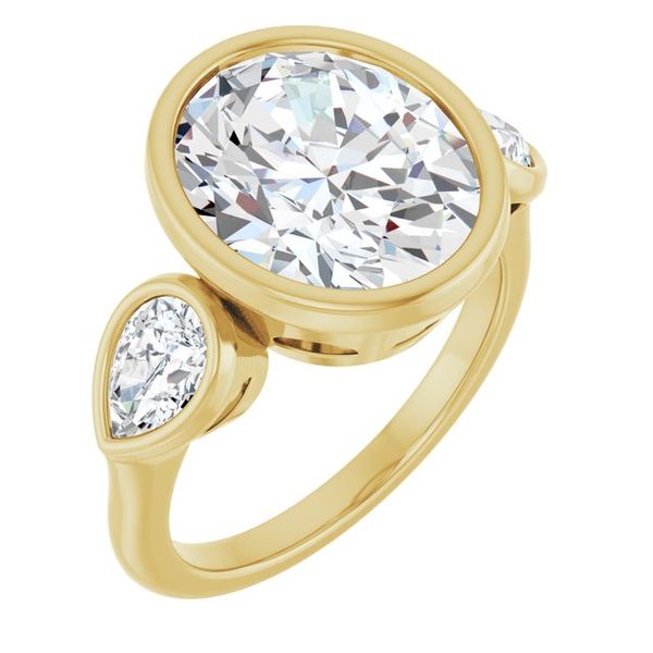 Bezel-Set Three-Stone Engagement Ring