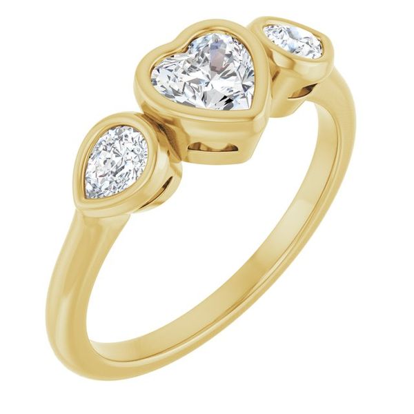 Bezel-Set Three-Stone Engagement Ring
