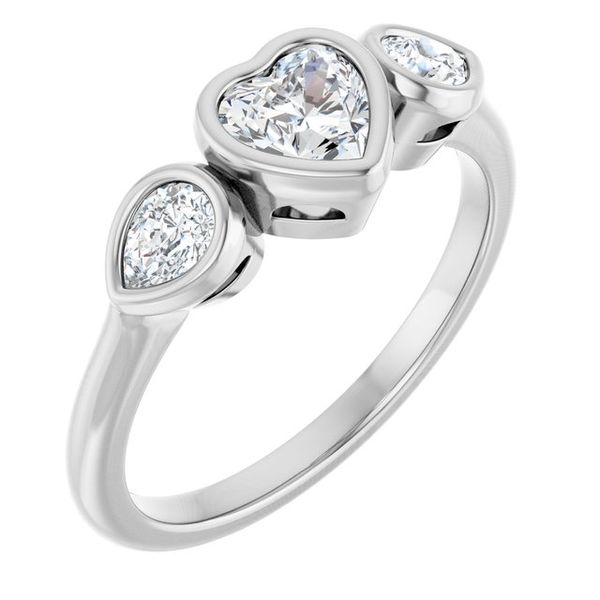 Bezel-Set Three-Stone Engagement Ring