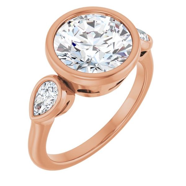 Bezel-Set Three-Stone Engagement Ring