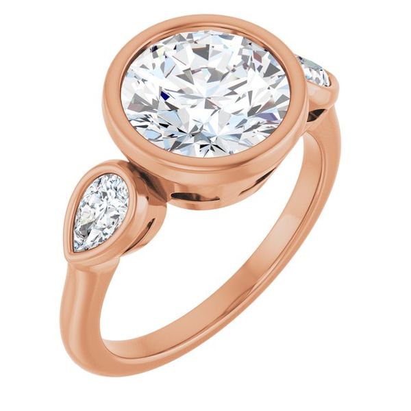 Bezel-Set Three-Stone Engagement Ring