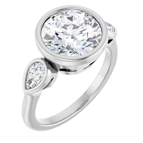 Bezel-Set Three-Stone Engagement Ring